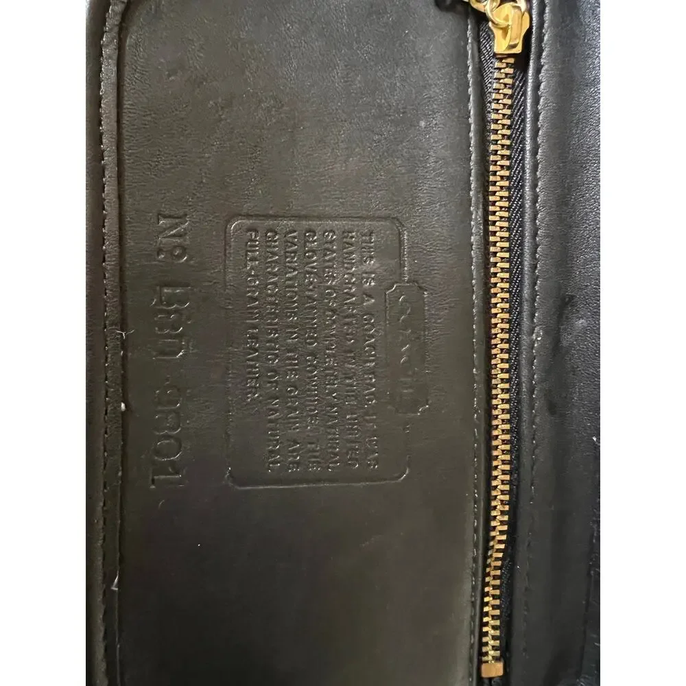 Coach 90s Vintage Equestrian Small Flap Bag 9801 Black
